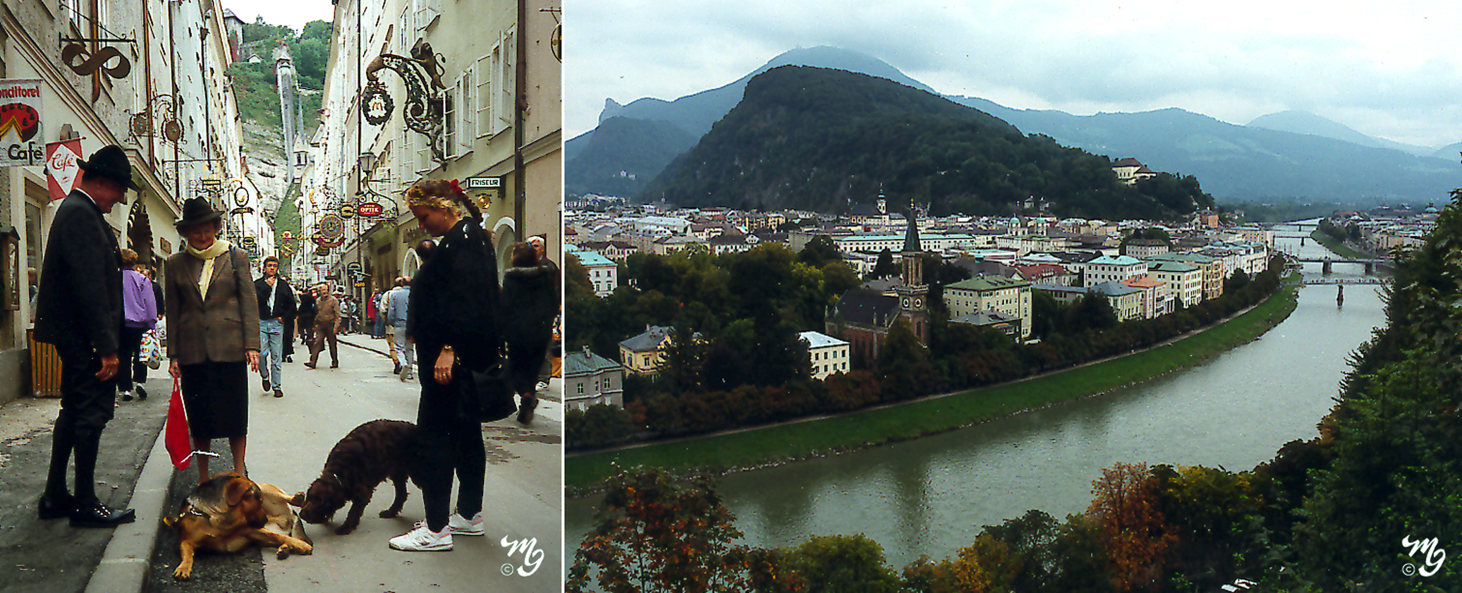 (L) Saltzburg, The Old City - (R) Saltzburg on the Saltzer River.jpg