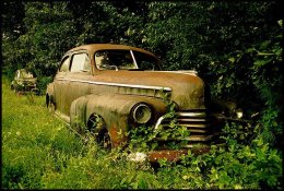rock Branch Community, OLD 40's Chevy and Old Mercury. Konica Film..jpg