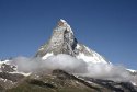 Cl;oud drifting across the Matterhorn