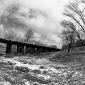 Rail Bridge In Snow