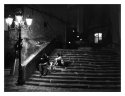 diner on stairs