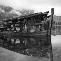 Wrecked fishing vessel in Lofoten