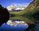 Spring Morning Reflection, Maroon Bells