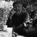 My uncle having his tea
