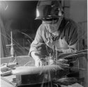 Grinding a rabbit (self portrait)