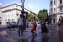 Tourists and Lady with Ice Cream Cone