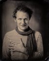 [ambrotype] Man in striped vest with the scarf