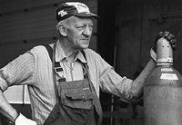 Workman take a break