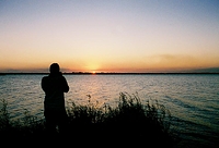 Self-portrait at sunset