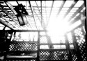 gazebo and lantern through pinhole