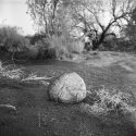 Stone in Sonora Desert before sunset