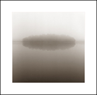 Round Lade Island in fog