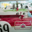 race car and people
