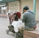 Proud father in China town