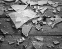 Broken glass.