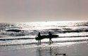 Santa Barbara Surfers at Sunset
