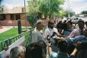 Flag burning in front of the Mexican Consulate