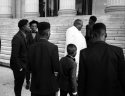 The groom wore white