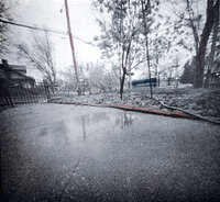 Spring rain through pinhole