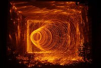 Wire wool under the bridge