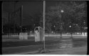 Trash can at night