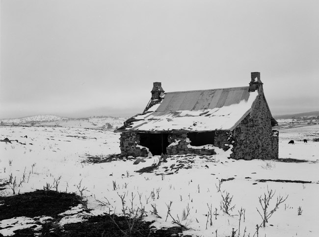 Abandoned house in the snow