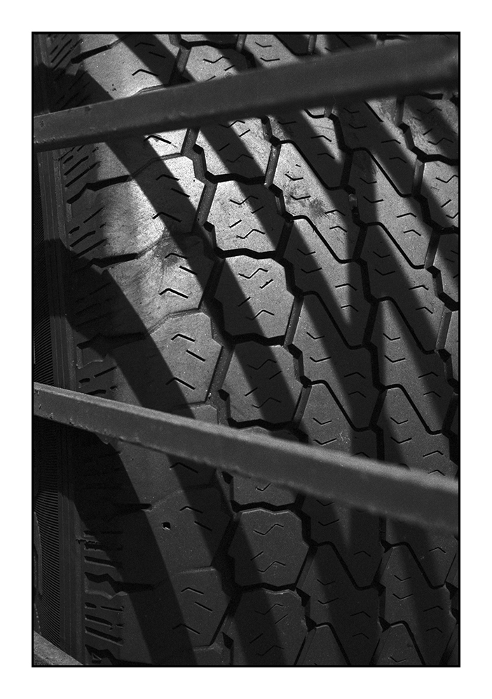 Abandoned tire under the BQE