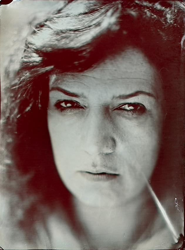 Ambrotype on red glass 18X24cm