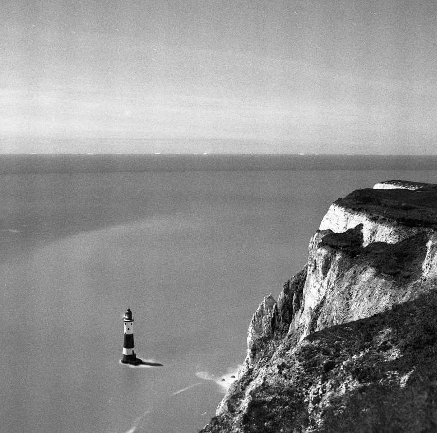 Beachy Head Under Moonlight F5.6 @ 1 Min - vertical banding on scanned image