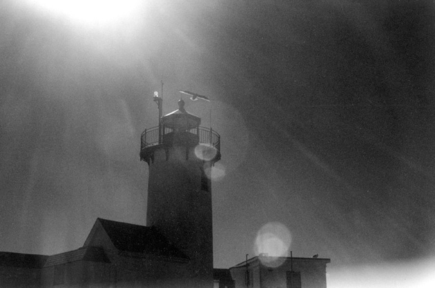 Below the lighthouse