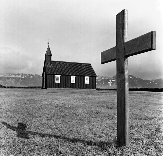 Black Church and Cross, Budir, Iceland
