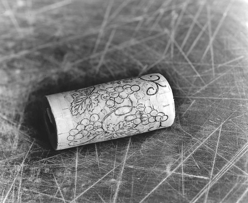 Bottle cork on the cutting board.
