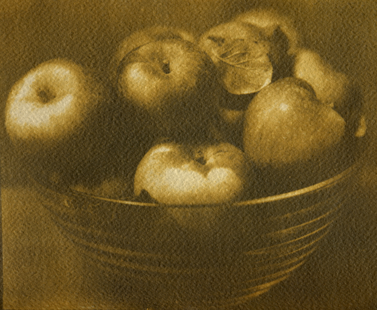 Bowl of Apples, Gum Print