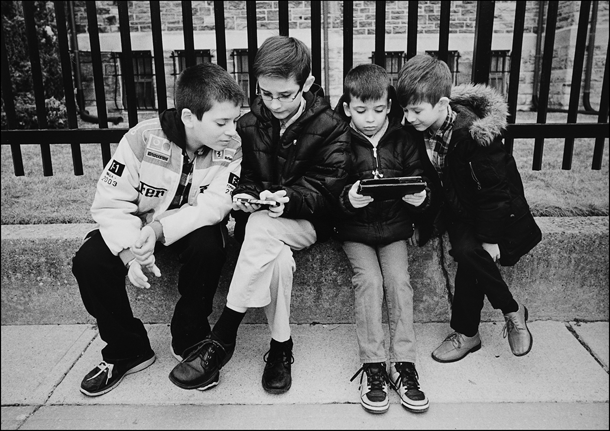 Boys playing on the street