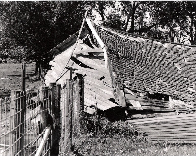 broken down barn
