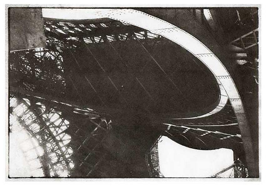 Bromoil of Eiffel Tower view