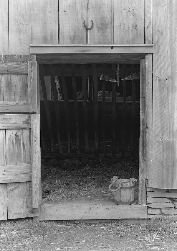 Bucket in Barn Door