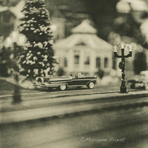 cadillac and lamp post
