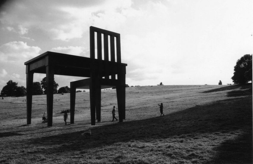 Chair scupture, Hampstead Heath, London