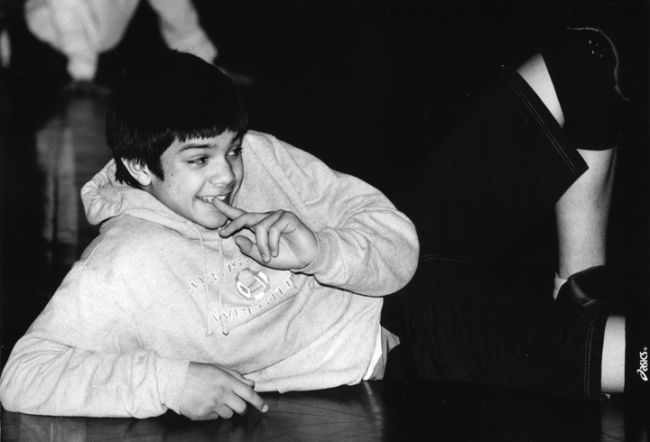 Clowning boy