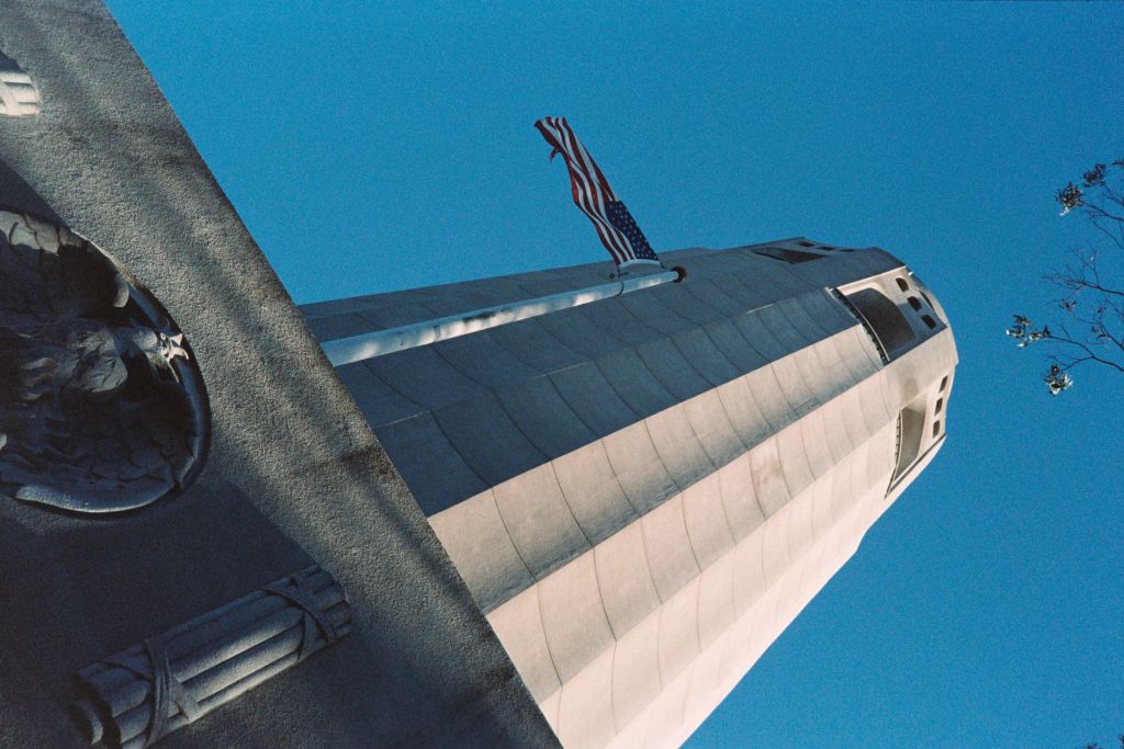 Coit Tower and Flag