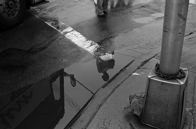 corner in the rain