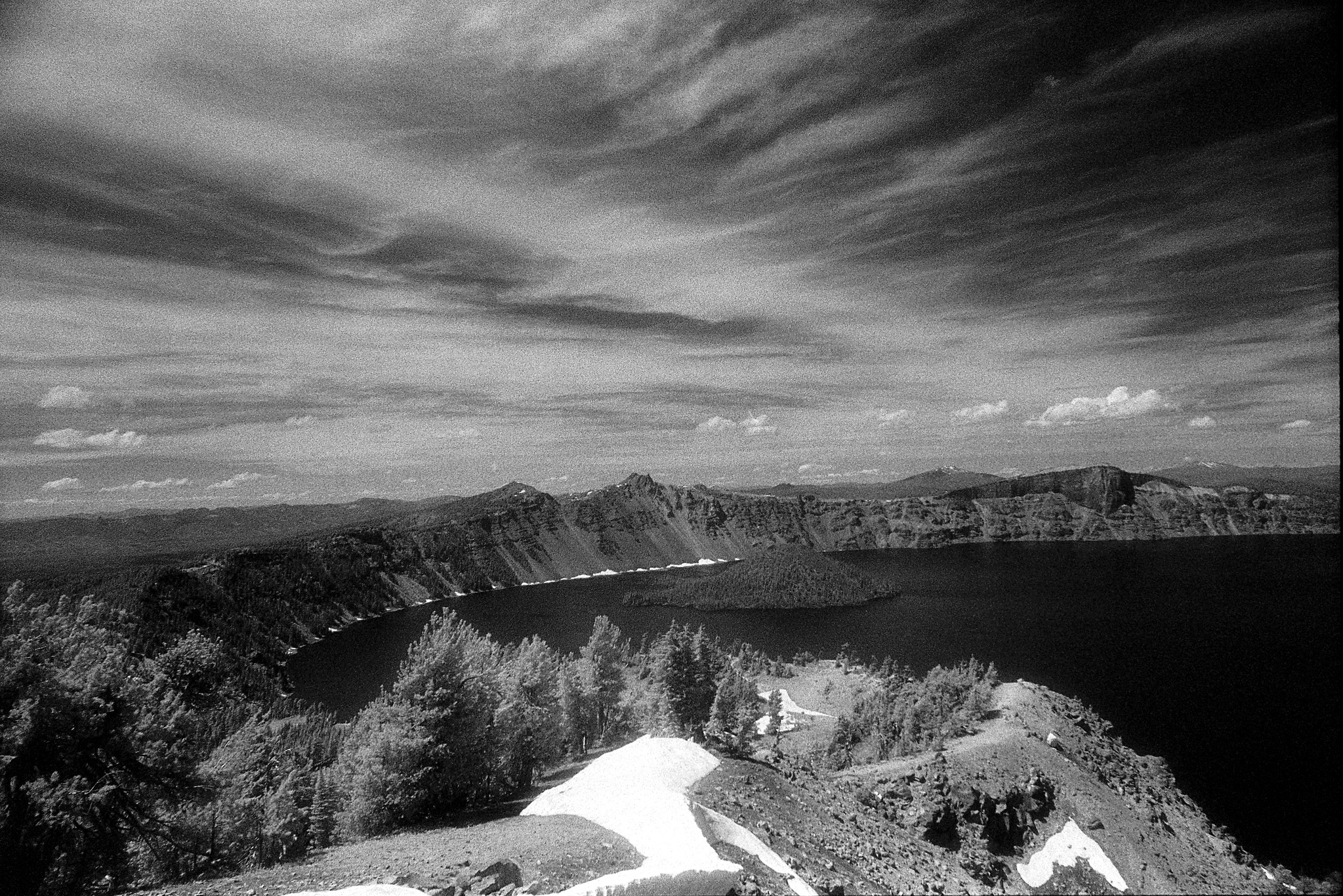 Crater Lake from the top of Garfield Peak looking at Wizard Island.