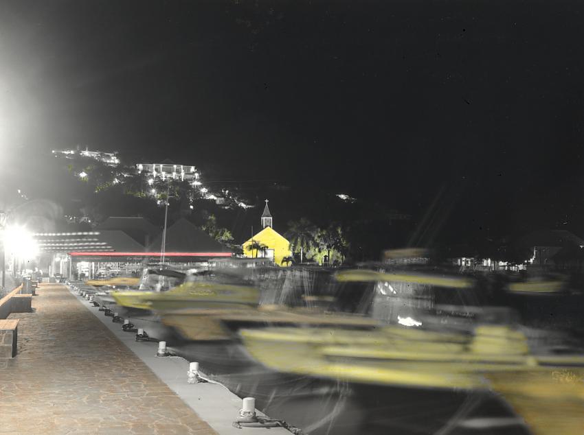 Dock at Night (hand-colored)