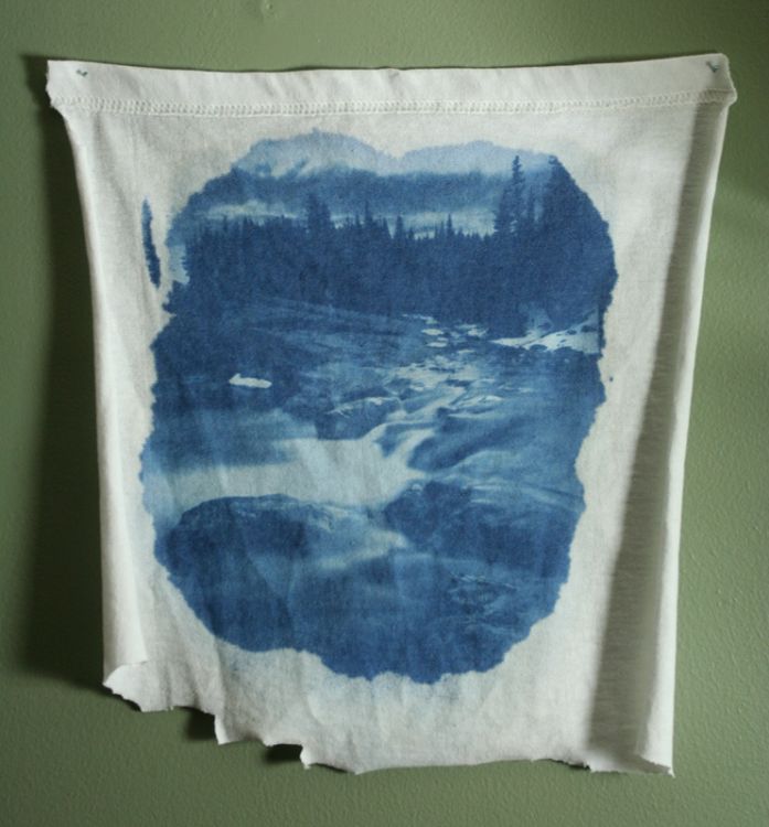 Elbow Falls Cyanotype on Cotton