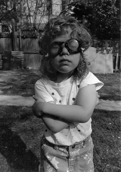 Em in goggles