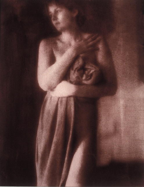 Eva, Clutching a Drape