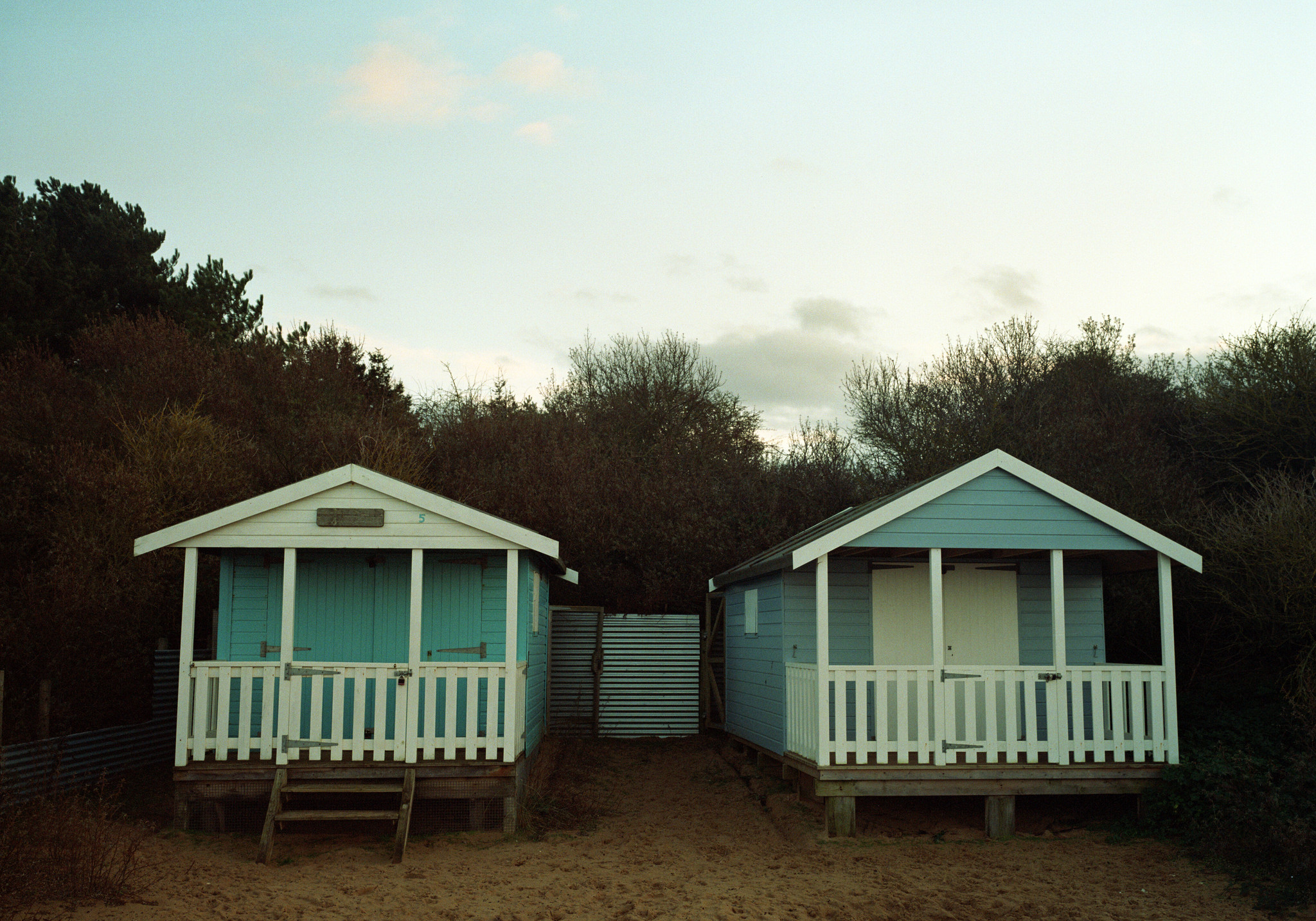Fading light - winter beach huts - 1