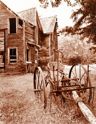 Farm house and machinery