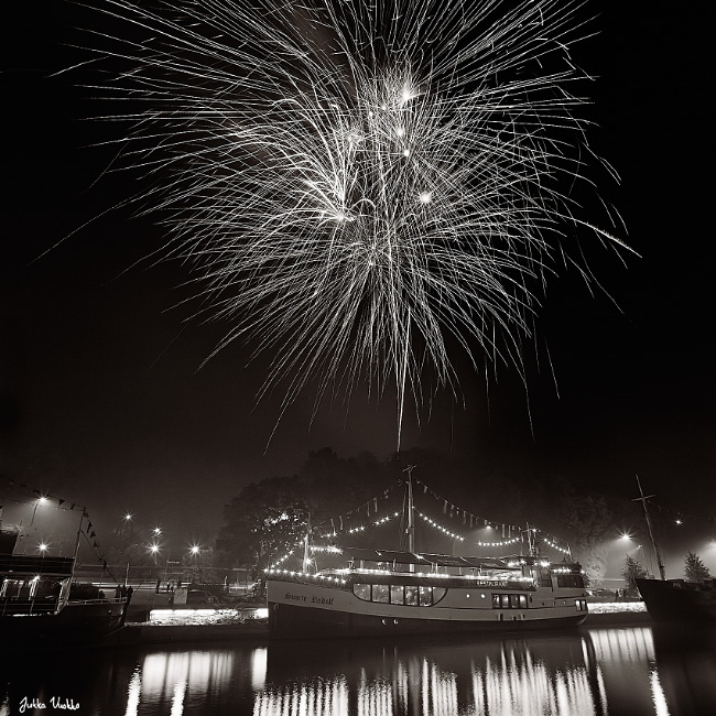 Fireworks And Aurajoki River